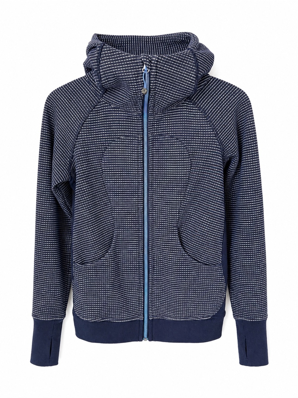 Lululemon Scuba Hoodie III Zip Jacket Navy White Dot No Size Tag Activewear